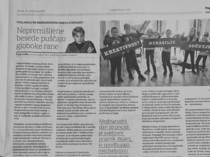 Poslanica ob mednarodnem dnevu&nbsp;strpnosti